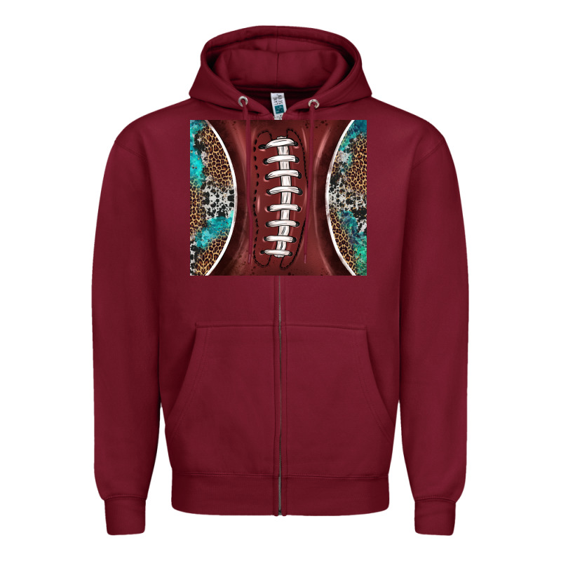 Western Pattern And American Football Zipper Hoodie by BarkalooDesign | Teevron