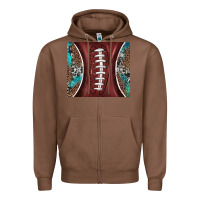 Chestnut western pattern and american football Zipper Hoodie - BarkalooDesign
