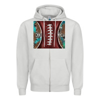 Dove Grey western pattern and american football Zipper Hoodie - BarkalooDesign