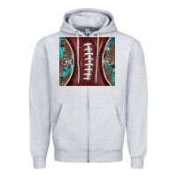 Heather Grey western pattern and american football Zipper Hoodie - BarkalooDesign