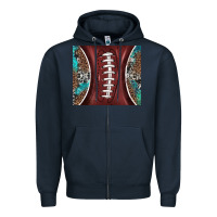 Navy western pattern and american football Zipper Hoodie - BarkalooDesign