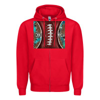Red western pattern and american football Zipper Hoodie - BarkalooDesign