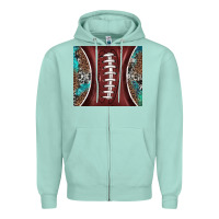 Seafoam western pattern and american football Zipper Hoodie - BarkalooDesign