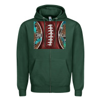 Sports Green western pattern and american football Zipper Hoodie - BarkalooDesign
