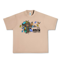 Burro he is risen matthew 28 6 cross with butterflies cowhide background Urban Heavy Tee - BarkalooDesign