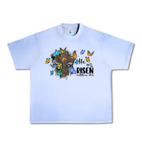 Grape Ice he is risen matthew 28 6 cross with butterflies cowhide background Urban Heavy Tee - BarkalooDesign