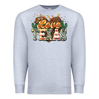 Heather Grey love texas Premium Sweatshirt - NancyCooperArtShop