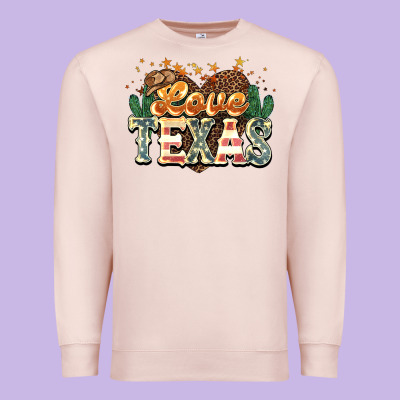 Love Texas Premium Sweatshirt Designed By Nancycooperartshop