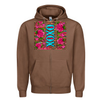 Chestnut xoxo valentine's day pink roses and hearts Zipper Hoodie - Jasminsmagicworld
