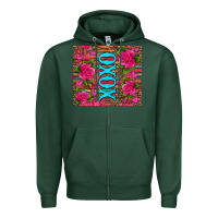 Sports Green xoxo valentine's day pink roses and hearts Zipper Hoodie - Jasminsmagicworld