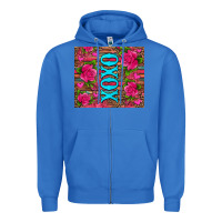True Royal xoxo valentine's day pink roses and hearts Zipper Hoodie - Jasminsmagicworld