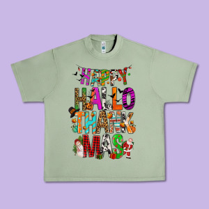 Happy Hallothankmas Urban Heavy Tee Designed By Fadigitalartstudio