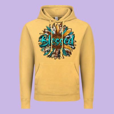 Blessed Sunflower Vintage Hoodie Designed By Ranaportraitstore