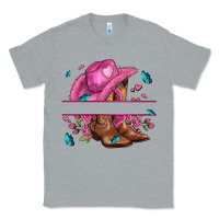Heather Grey pink cowgirl hat and roses Classic Tee - AdoDesignShop