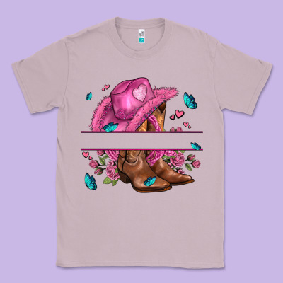 Pink Cowgirl Hat And Roses Classic Tee Designed By Adodesignshop