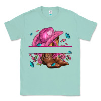 Seafoam pink cowgirl hat and roses Classic Tee - AdoDesignShop