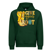 Forest Green Give Cancer the boot Childhood Cancer Urban Hoodie - NancyCooperArtShop