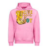Fuchsia Pink Give Cancer the boot Childhood Cancer Urban Hoodie - NancyCooperArtShop