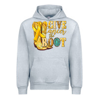 Heather Grey Give Cancer the boot Childhood Cancer Urban Hoodie - NancyCooperArtShop