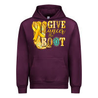 Mauve Wine Give Cancer the boot Childhood Cancer Urban Hoodie - NancyCooperArtShop