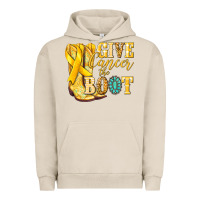 Pigment French Oak Give Cancer the boot Childhood Cancer Urban Hoodie - NancyCooperArtShop