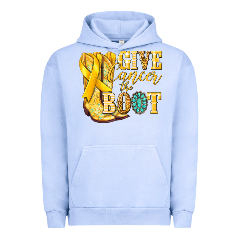Give Cancer The Boot Childhood Cancer Urban Hoodie by NancyCooperArtShop | Teevron