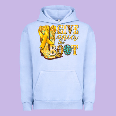 Give Cancer The Boot Childhood Cancer Urban Hoodie Designed By Nancycooperartshop