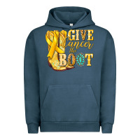 Pigment Midnight Navy Give Cancer the boot Childhood Cancer Urban Hoodie - NancyCooperArtShop