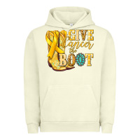 Pigment Pistachio Give Cancer the boot Childhood Cancer Urban Hoodie - NancyCooperArtShop