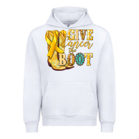 White Give Cancer the boot Childhood Cancer Urban Hoodie - NancyCooperArtShop