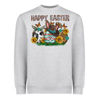 Heather Grey Western Happy Easter Heavyweight Sweatshirt - Neo Western