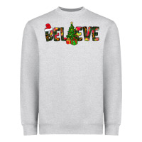 Heather Grey believe christmas Heavyweight Sweatshirt - CowhideDigitalArt