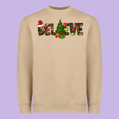 Believe Christmas Heavyweight Sweatshirt Designed By Cowhidedigitalart