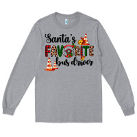 Heather Grey santa's favorite bus driver Long Sleeve Tee - AdoDesignShop
