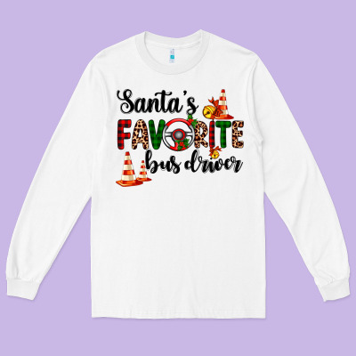 Santa's Favorite Bus Driver Long Sleeve Tee Designed By Adodesignshop