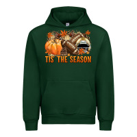 Forest Green Tis' the season Football and light yellow helmet Urban Hoodie - NancyCooperArtShop