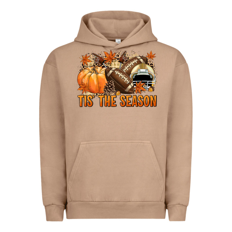 Tis' The Season Football And Light Yellow Helmet Urban Hoodie by NancyCooperArtShop | Teevron