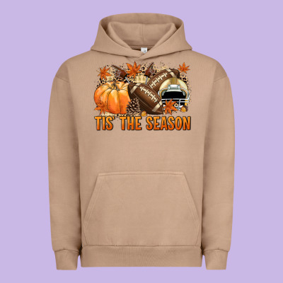 Tis' The Season Football And Light Yellow Helmet Urban Hoodie Designed By Nancycooperartshop