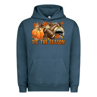 Pigment Midnight Navy Tis' the season Football and light yellow helmet Urban Hoodie - NancyCooperArtShop