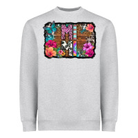 Heather Grey mimi floral background Heavyweight Sweatshirt - HRA Design Shop
