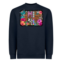 Navy mimi floral background Heavyweight Sweatshirt - HRA Design Shop