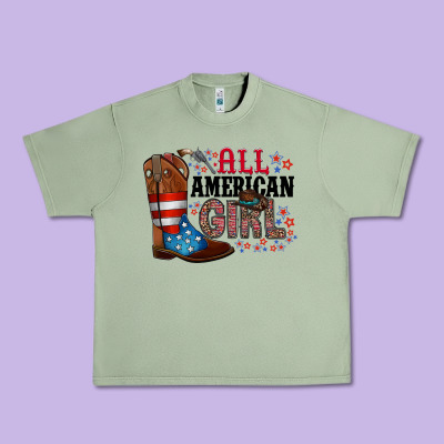 All American Girl Urban Heavy Tee Designed By Racoondesign