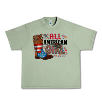Oil Green all american girl Urban Heavy Tee - RacoonDesign