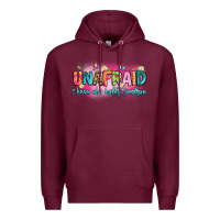 Burgundy unafraid i know who holds tomorrow Premium Hoodie - Artiststas