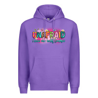 Purple unafraid i know who holds tomorrow Premium Hoodie - Artiststas