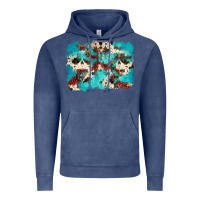 Vintage Denim aztec cowhide background Vintage Hoodie - Zillion Design Studio