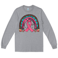 Heather Grey ribbon rainbow Long Sleeve Tee - JahusDesignShop
