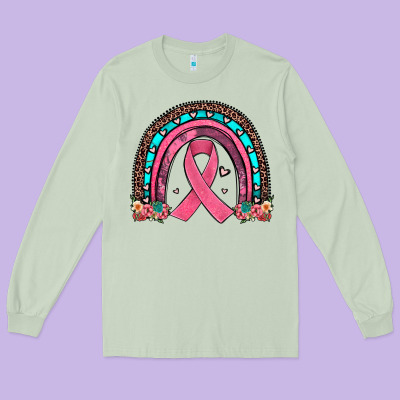 Ribbon Rainbow Long Sleeve Tee Designed By Jahusdesignshop