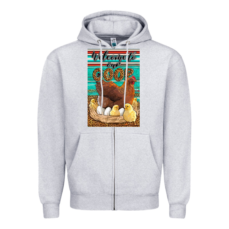 Western Welcome To Our Coop Zipper Hoodie by LillyAllenDesigns | Teevron
