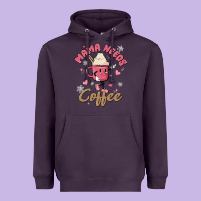 Mama Needs Coffee Heavyweight Hoodie Designed By Maliassmallbusiness